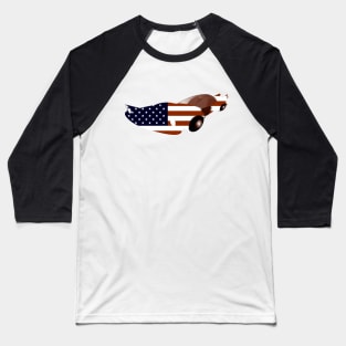 AMERICAN FLAG ON A CLASSIC CAR Baseball T-Shirt